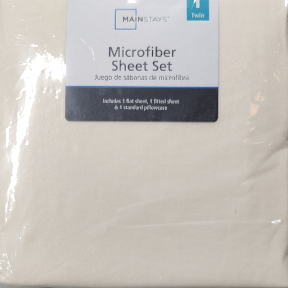 Mainstays Ivory Microfiber Sheet Set